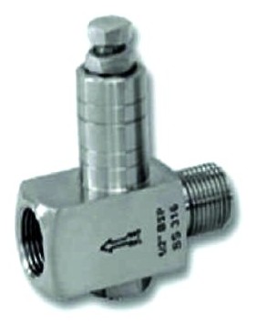 Stainless steel gauge saver with its arrow marking