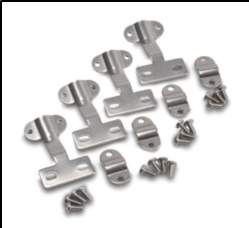 Wire clamp brackets for standard connectors, with their screws
